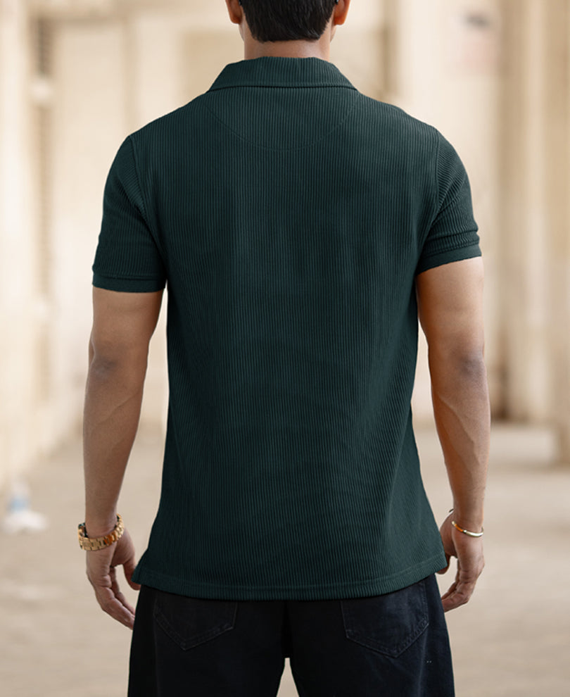 Green Half Sleeves Regular Fit T-Shirt