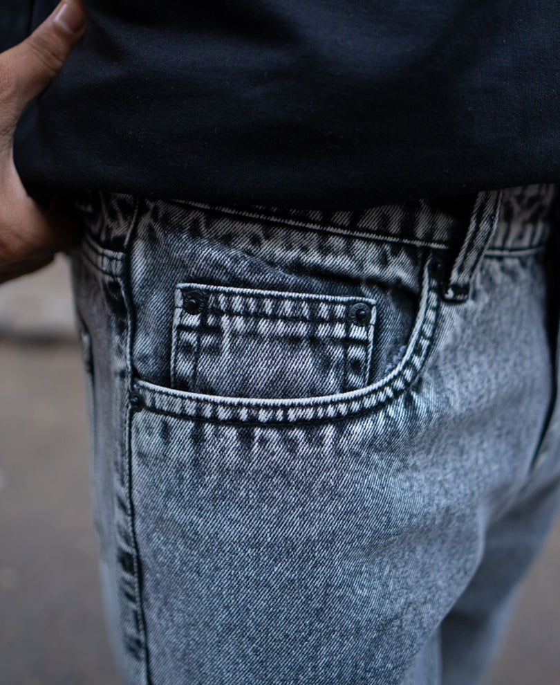 Grey Denim Baggy Fit Jeans