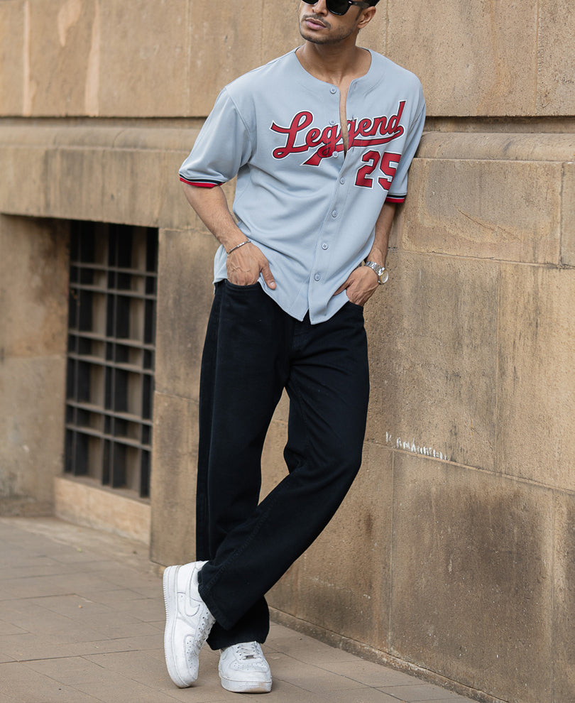 Grey Printed Jersey Shirt