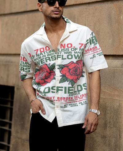 Washed Flower Print Shirt