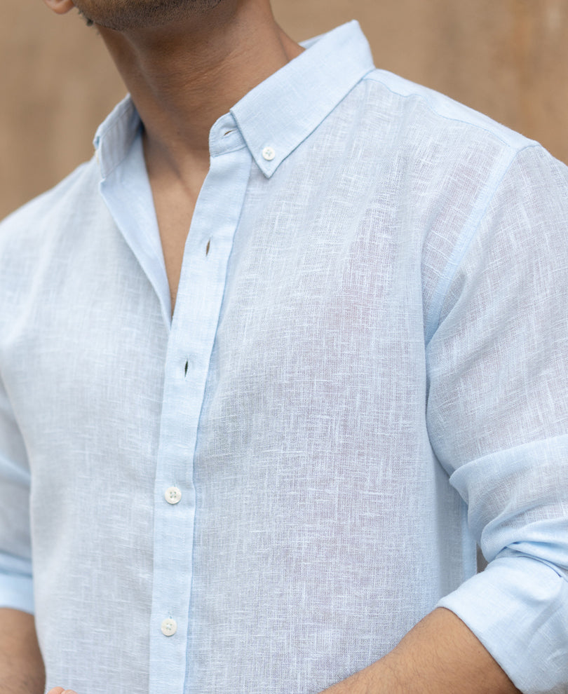 Sky Blue Linen Shirt