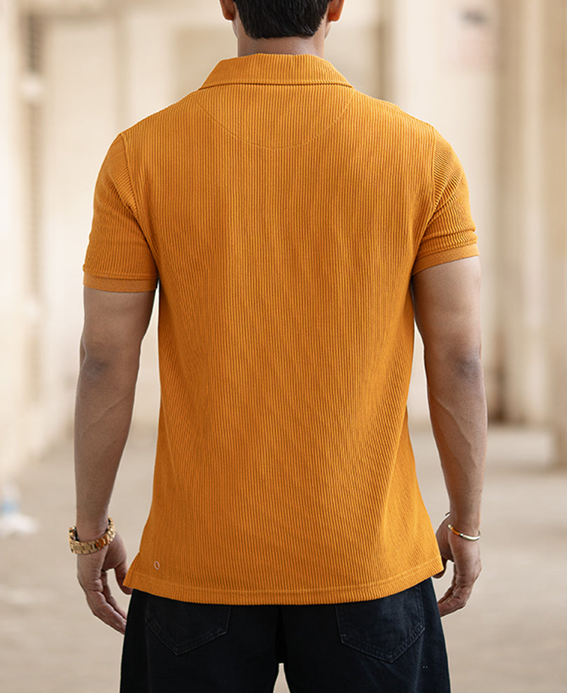 Mustard Regular Fit Half Sleeves T-Shirt