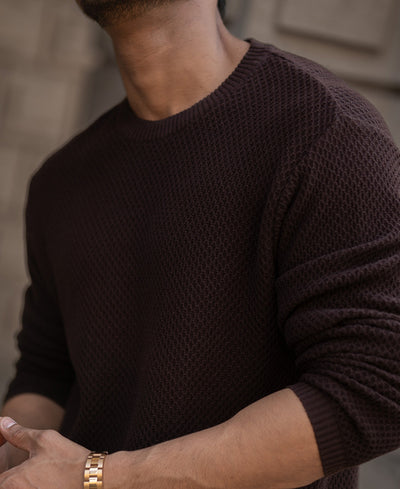 Brown Regular Fit Full Sleeves T-Shirt