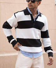 Black And White Knit Sweatshirt