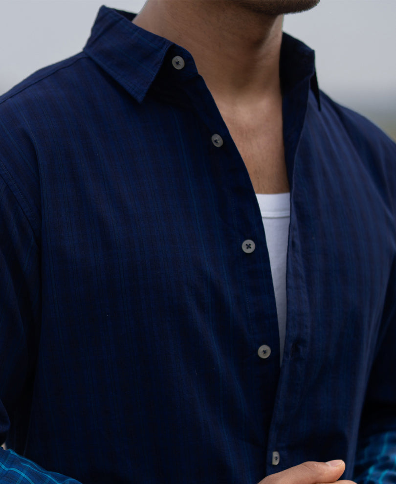 Blue Ombre Checks Shirt
