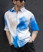 Blue Tie Dye Print shirt.