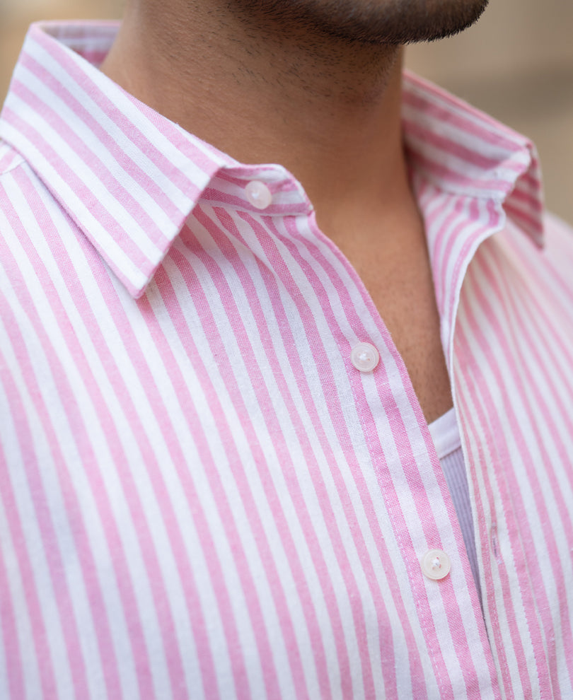 Pink Lightweight Stripe Shirt