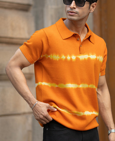 Mustard Tie-Dye Knitted T-Shirt