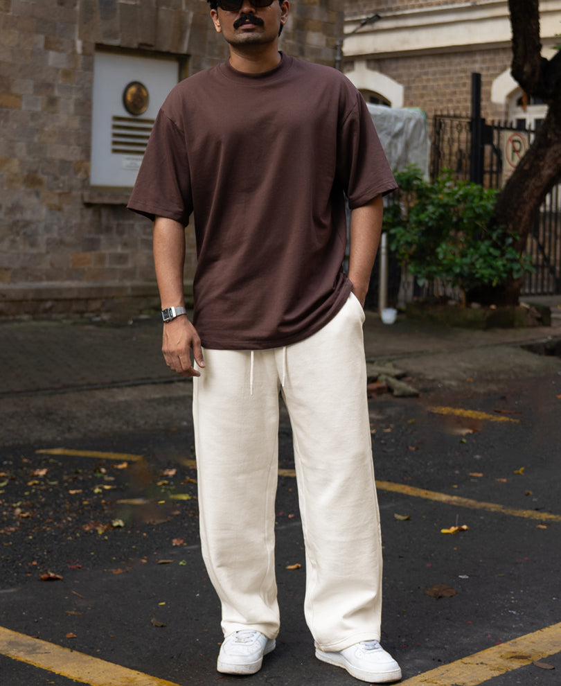 Cream Baggy Trackpant