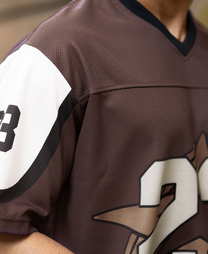 Brown Printed Jersey T-Shirt.