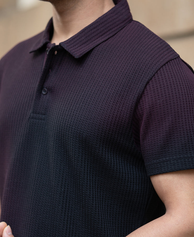 Wine Sprayed Structure T-Shirt.