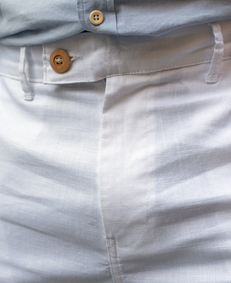 White Cotton Cargo Regular Fit Pant