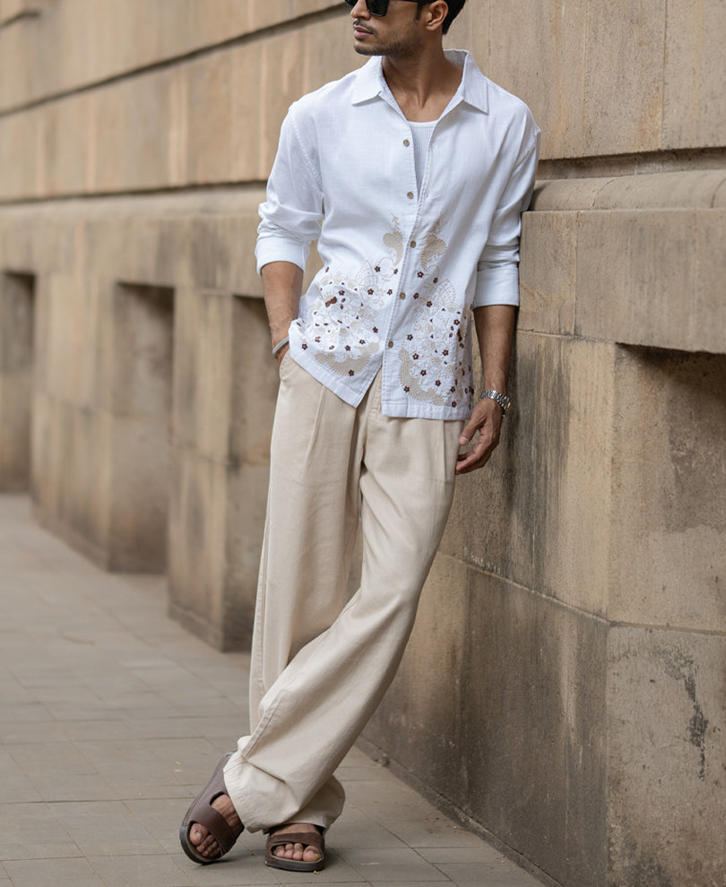 Shirt Oversized Fit Full Sleeve With Collar.