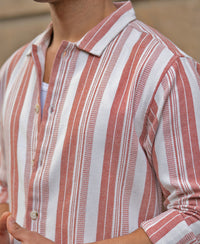 Rust Structure Stripe Shirt