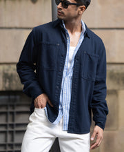 Navy Overdyed Twill Overshirt