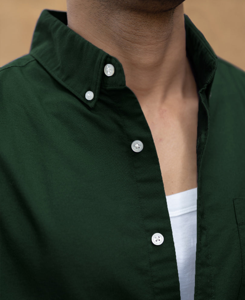 Emerald Green Cotton Oxford Shirt