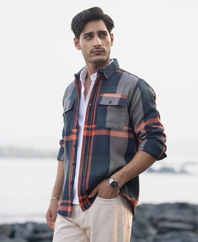 Multicolour Structure Checked Shirt