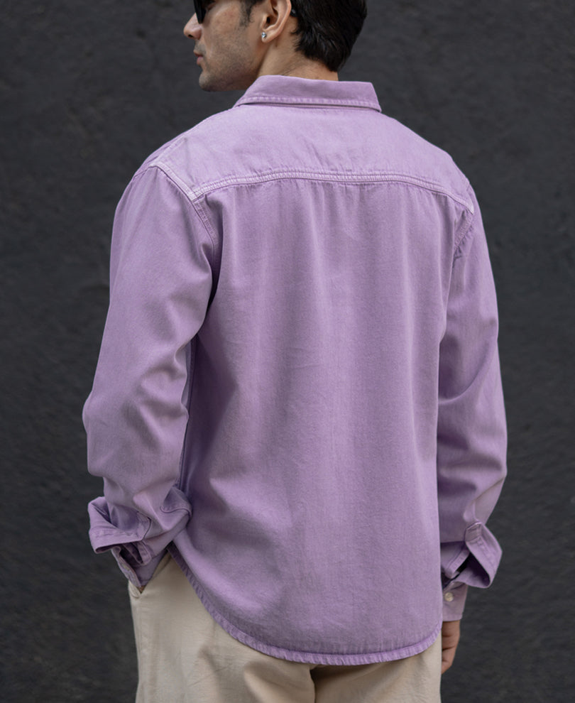 Lavender Overdyed Structured Shirt.