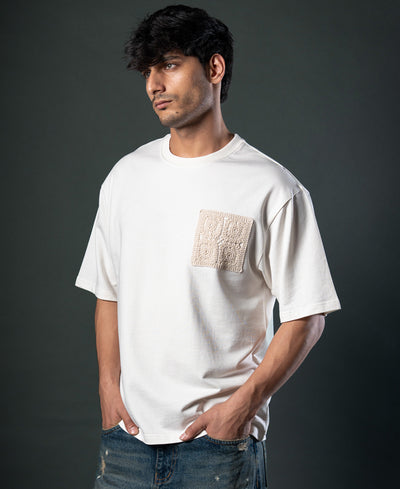 Off White Crochet Patch T-Shirt