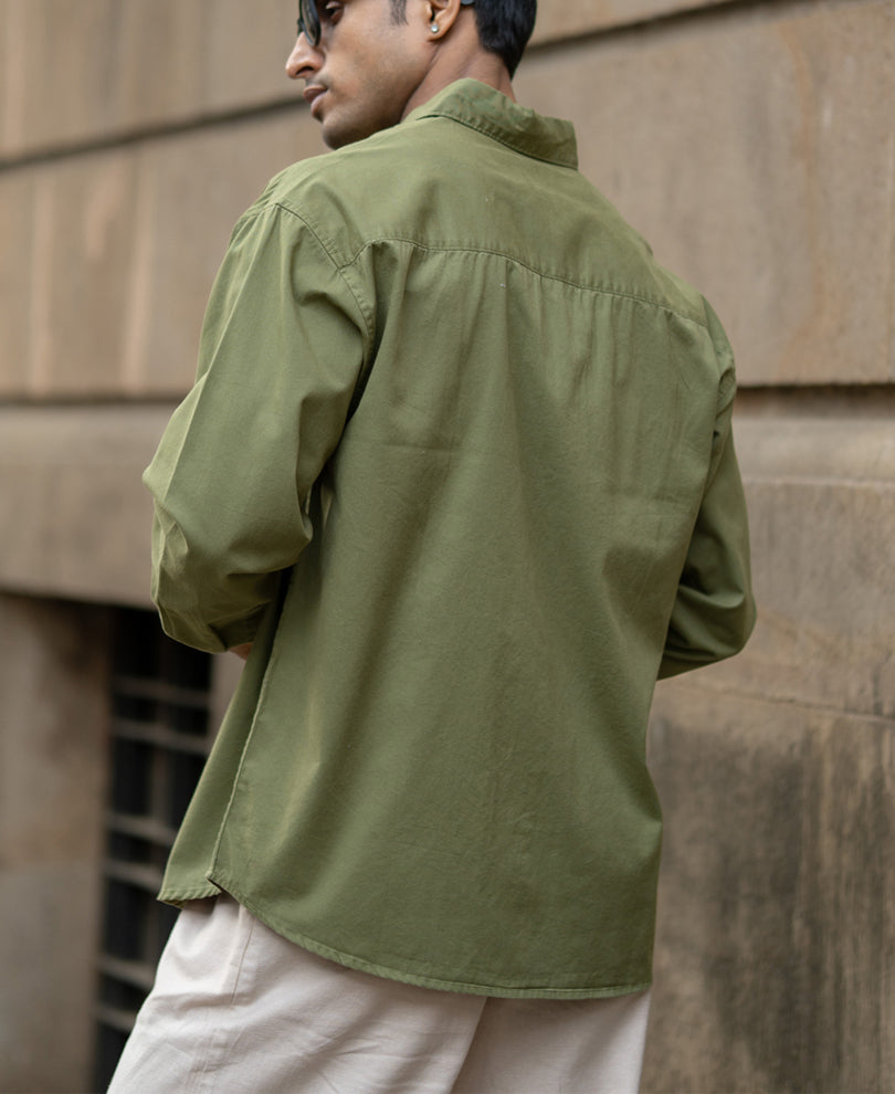 Green Double Pocket Lightweight Shirt.