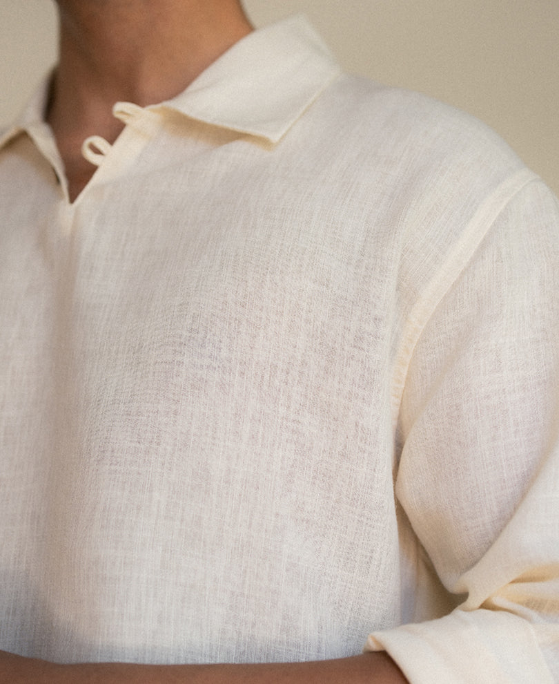 Cream Embroidered Kurta Shirt