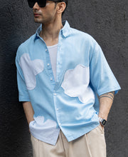 Sky Blue Cloud Applique Shirt.