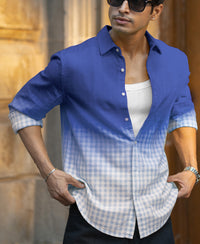 Blue Ombre Checked Shirt