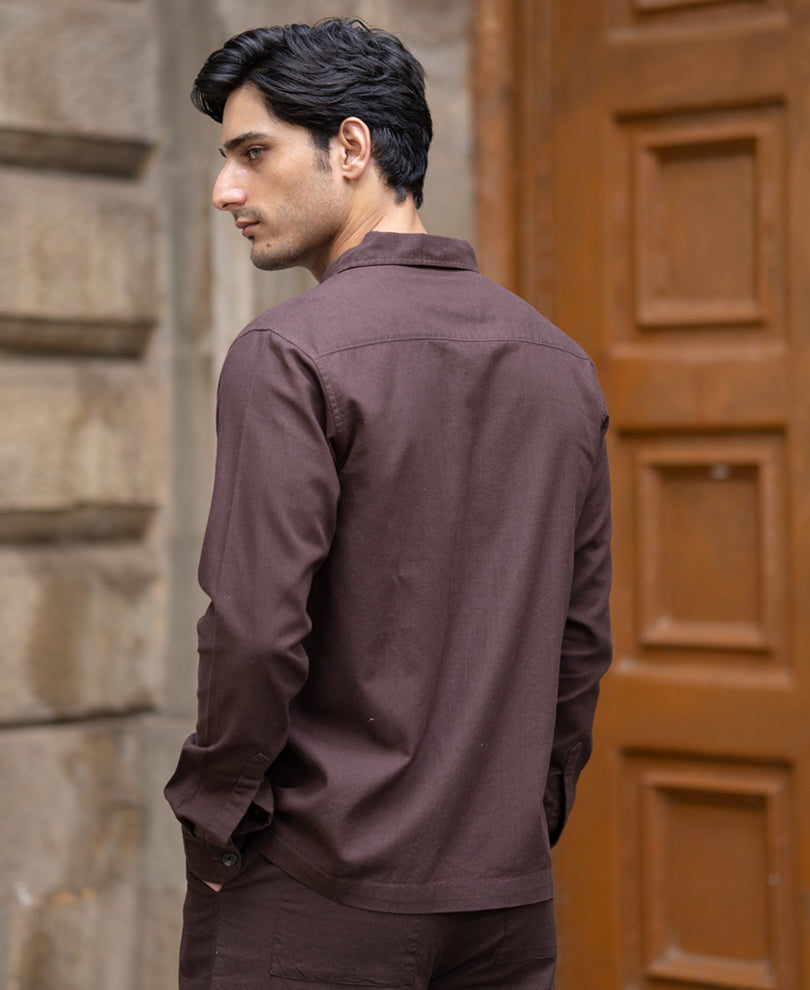 Brown Structured Lightweight Co-ord Set.