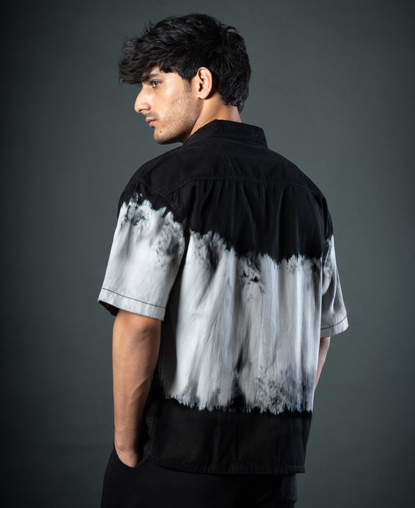 Black Tie-Dye Boxy Shirt