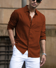 Bombay Brown Linen Blend Shirt