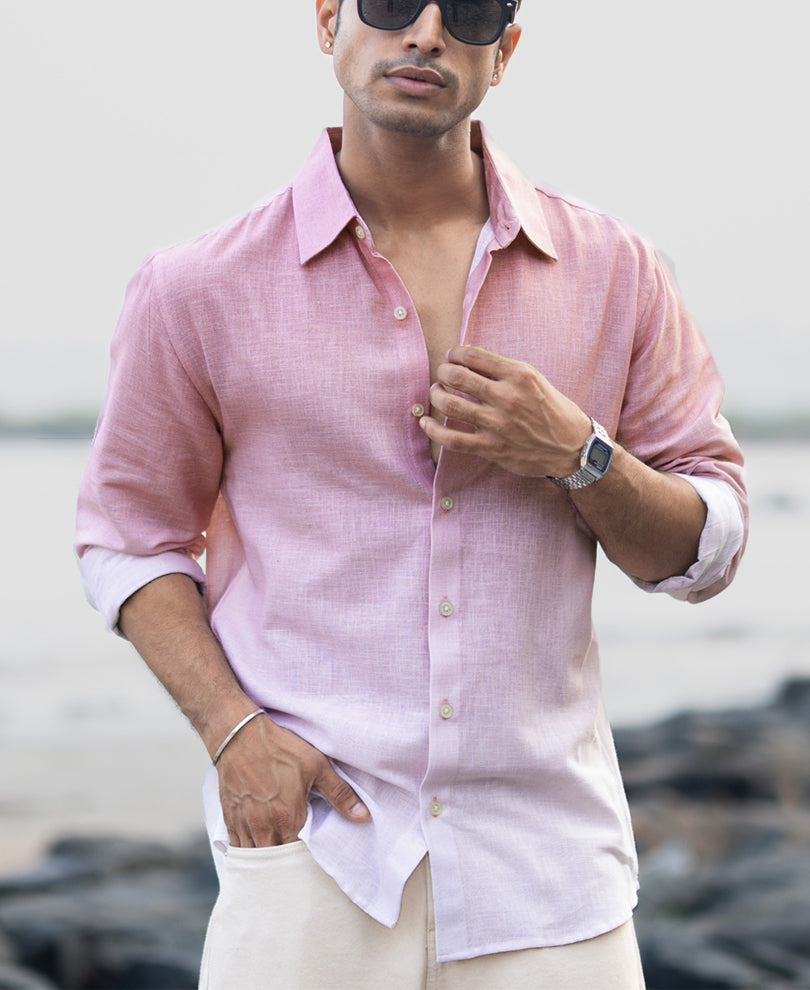 Dusty Pink Lightweight Ombre Shirt