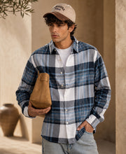 Blue Macro Checks Shirt 100% Cotton