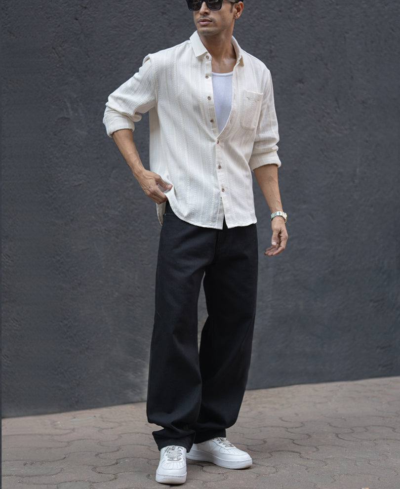 Off White Structure Stripe Shirt