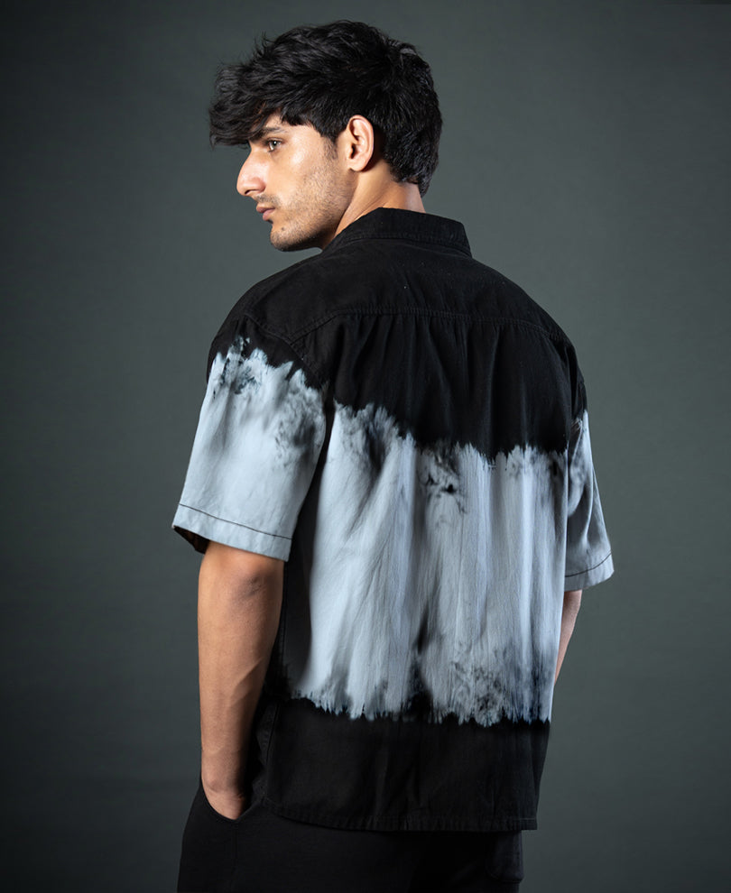 Black Tie-Dye Boxy Shirt 100% Cotton