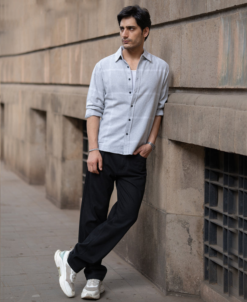 Grey Checks Shirt.