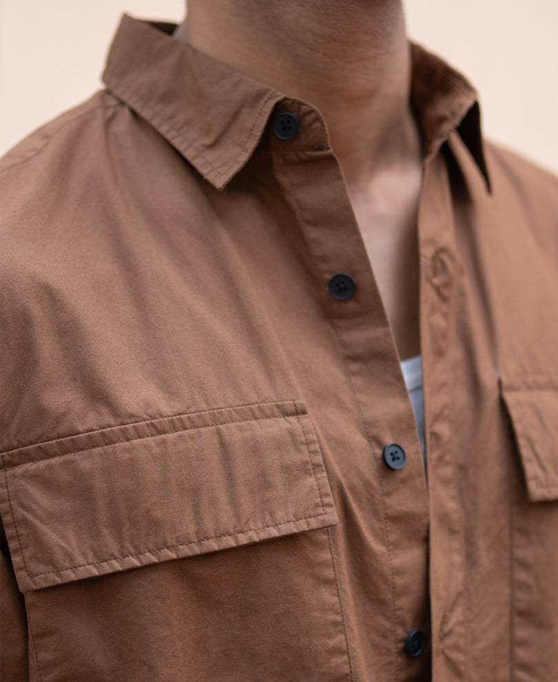 Brown Double Pocket Lightweight Shirt.