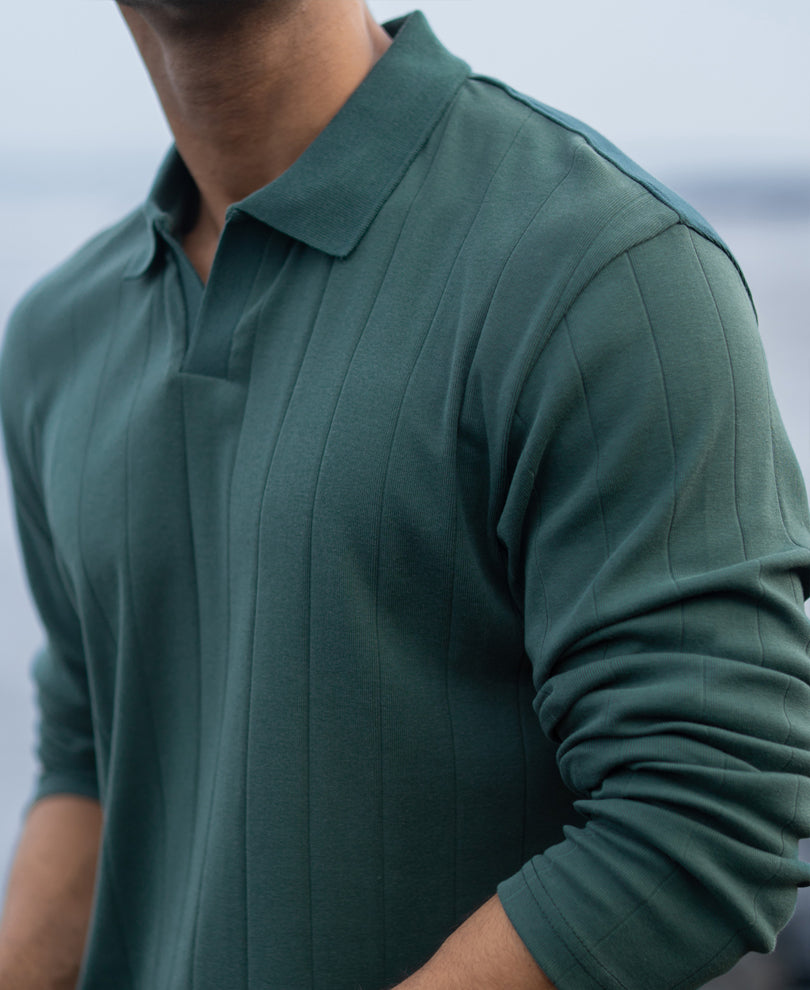 Green Regular Fit Full Sleeves T-Shirt