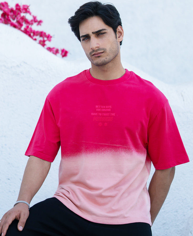 Pink Ombre Graphic T-Shirt.