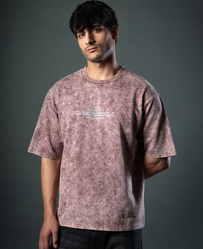 Brown Washed Graphic T-Shirt