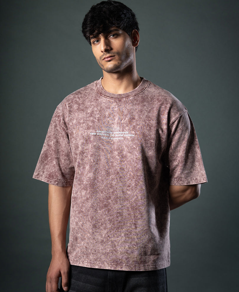 Brown Washed Graphic T-Shirt.