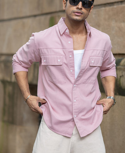 Dusty Pink Structured Overshirt