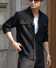 Black Denim Oversized Shirt