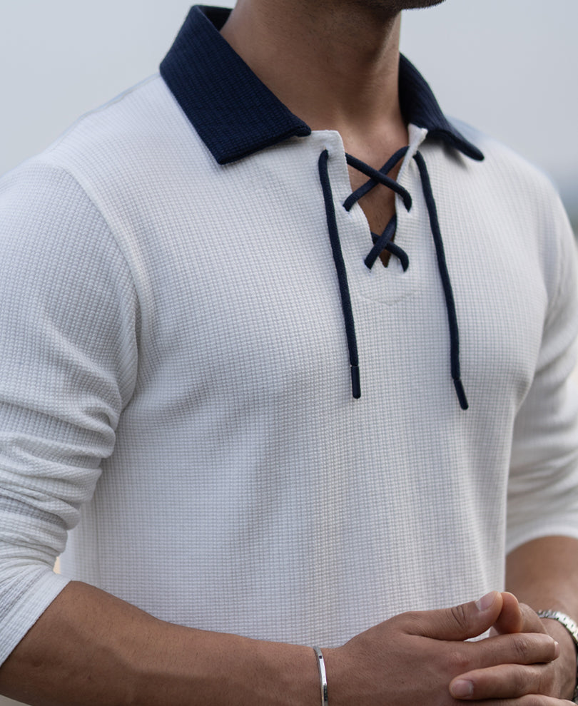 Off-White Drawstring Polo T-Shirt