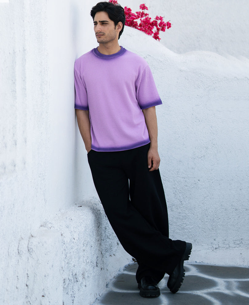 Lavender Sprayed Structure T-Shirt.