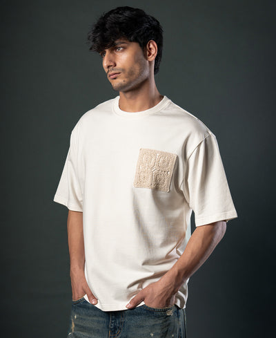 Off White Crochet Patch T-Shirt