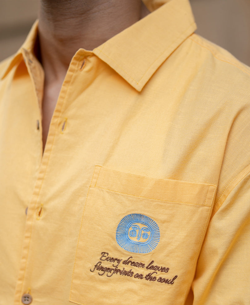 Mustard Yellow Embroidered Shirt.