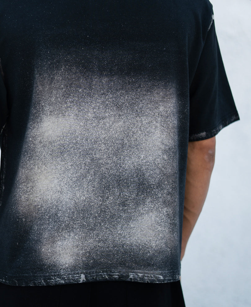 Black Sprayed Graphic T-Shirt.