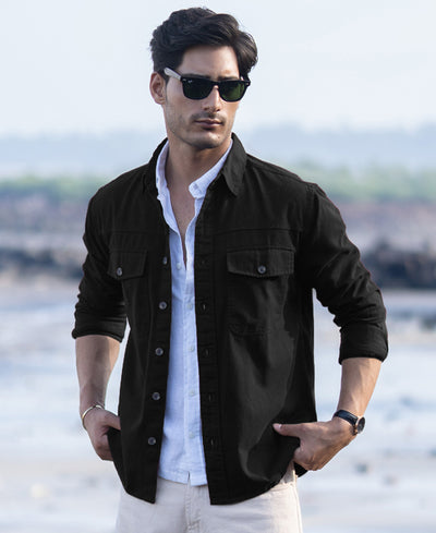 Black Denim Overshirt