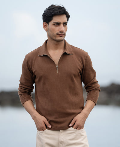 Espresso Brown Structured Polo T-Shirt