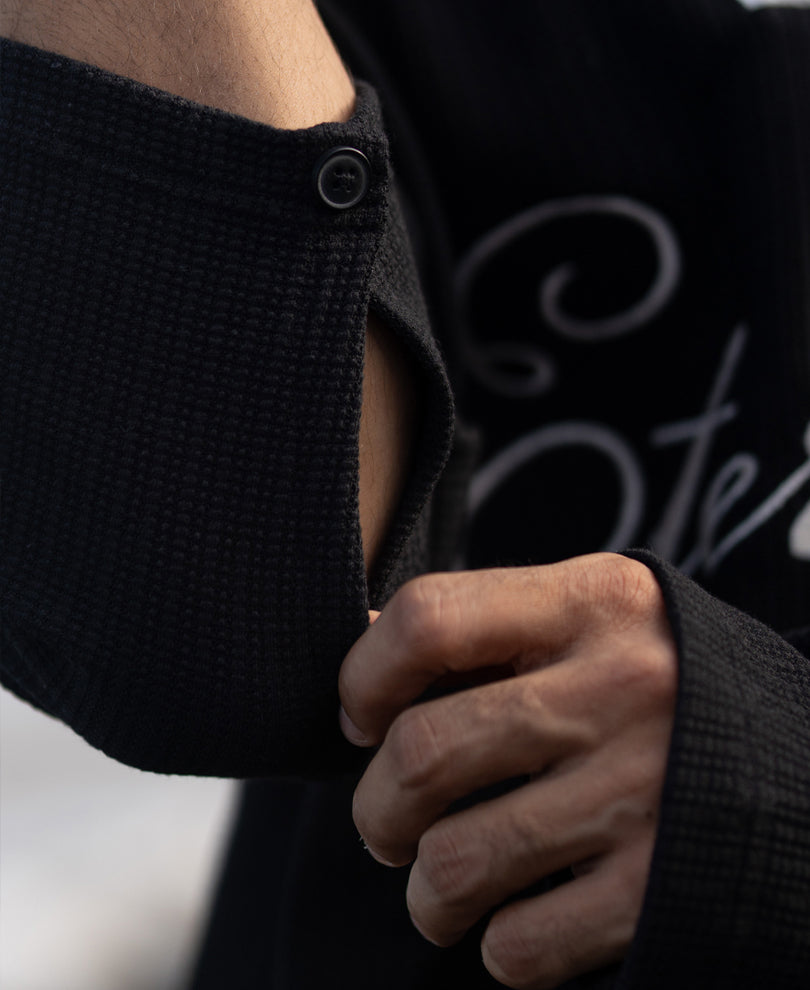 Black Embroidery Contrast T-Shirt